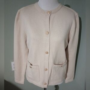 NWT Cream Cardigan with Gold Buttons S Small
